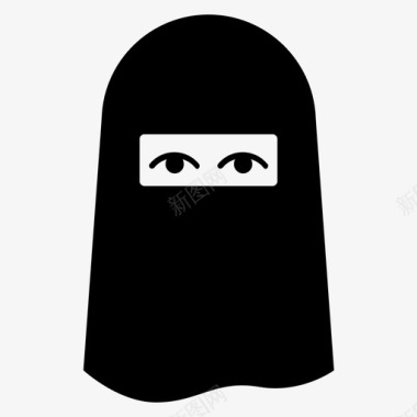 尼卡布罩袍伊斯兰教图标图标