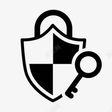 安全锁和钥匙隐私图标图标