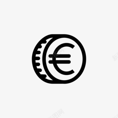 欧元硬币银行经济图标图标