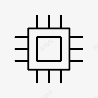 计算机处理器芯片硬件图标图标