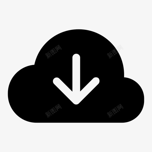 云文件从云图标svg_新图网 https://ixintu.com 下载文件 云 从云下载 从服务器下载 软件更新
