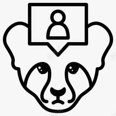 豹宝宝豹子宝宝表情符号图标图标