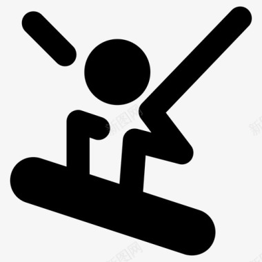 滑雪板跳跃运动图标图标