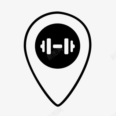 健身房位置标记crossfit地图销健身健身房位置标记图标图标