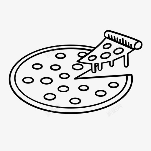披萨奶酪吃图标svg_新图网 https://ixintu.com 吃 奶酪 意大利香肠 披萨 食物