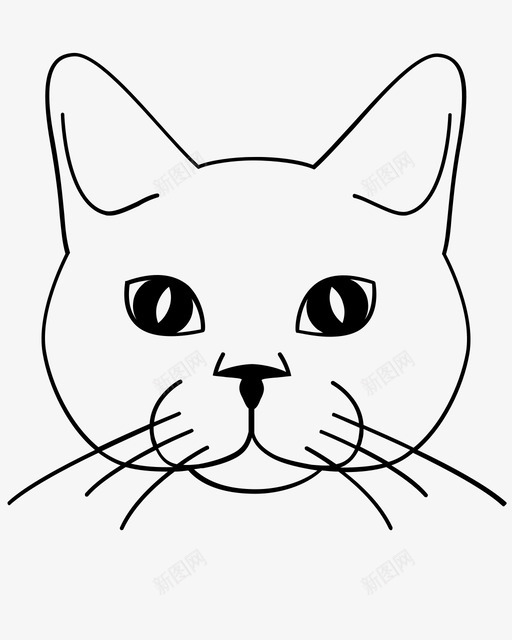 白猫动物脸图标svg_新图网 https://ixintu.com 动物 宠物 小猫 白猫 脸