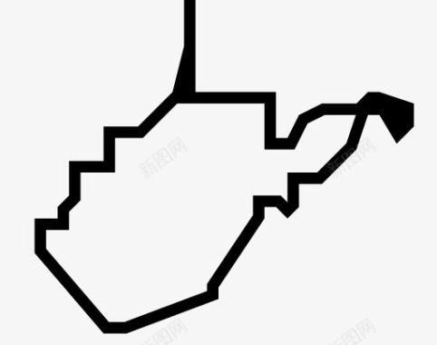 西弗吉尼亚地图使用州地图图标图标