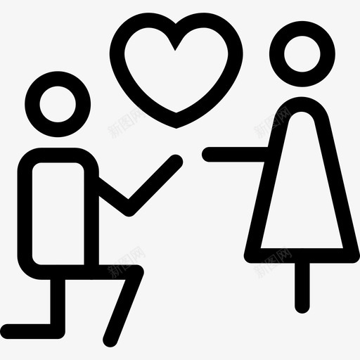 求婚情侣订婚图标svg_新图网 https://ixintu.com 情侣 求婚 爱情 爱情和浪漫线图标 订婚