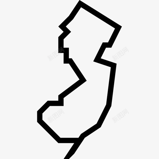 新泽西州地图使用州地图图标svg_新图网 https://ixintu.com 使用州地图 地图 新泽西州