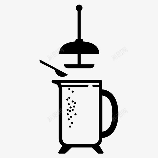法式印刷机咖啡咖啡豆图标svg_新图网 https://ixintu.com 勺子 咖啡 咖啡时间 咖啡机 咖啡豆 法式印刷机