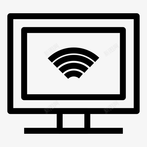监控wifi连接屏幕图标svg_新图网 https://ixintu.com 屏幕 监控wifi 监控线路 连接