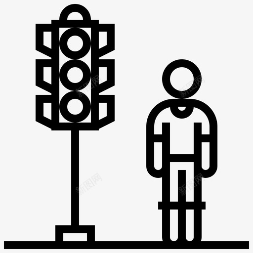 路灯城市元素图标svg_新图网 https://ixintu.com 元素 城市 城市元素 基础设施 红绿灯 行人 路灯