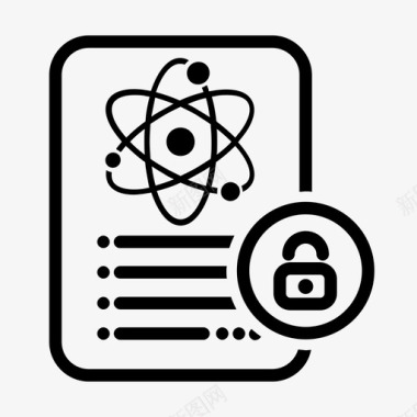 科学文档安全锁笔记图标图标
