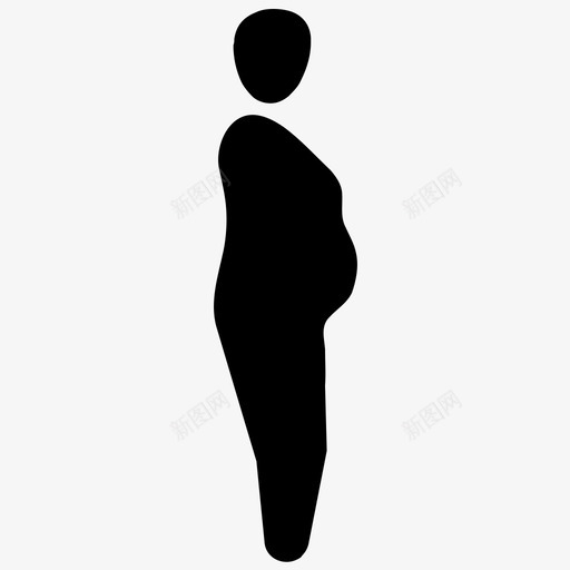 胖子身材超重图标svg_新图网 https://ixintu.com 医疗保健图标 胖子 超重 身材