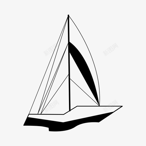 帆船海船图标svg_新图网 https://ixintu.com 帆船 海 码头 船 风