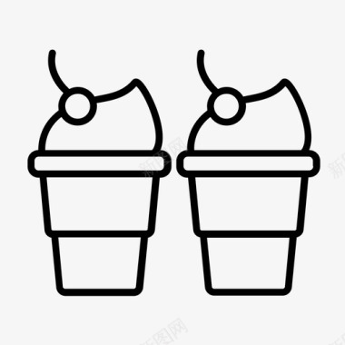 冰淇淋筒嘉年华庆典图标图标