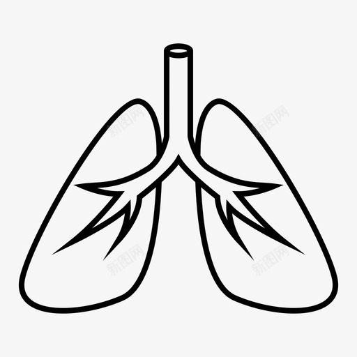 肺身体部分呼吸图标svg_新图网 https://ixintu.com 人 健康 呼吸 肺 身体部分