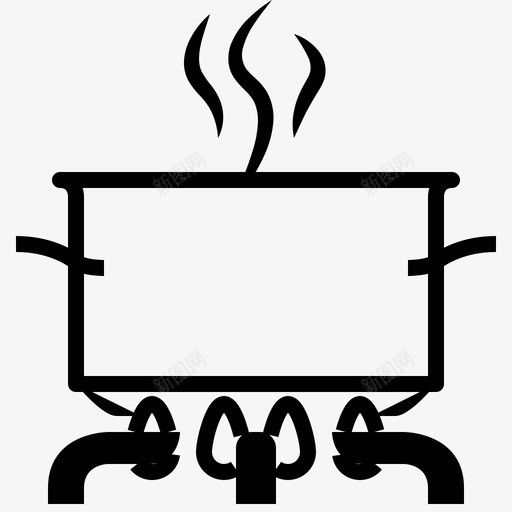 炉子上的锅燃烧器烹饪图标svg_新图网 https://ixintu.com 炉子上的锅 烹饪 燃烧器 美味的烹饪字形 蒸汽