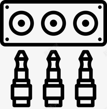 音频端口电缆连接器图标图标