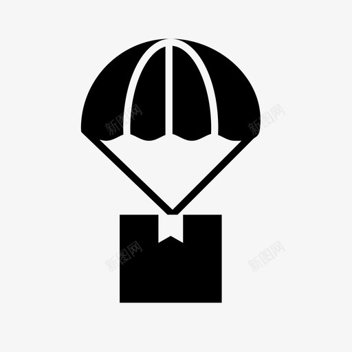 交货箱包装降落伞图标svg_新图网 https://ixintu.com 交货 交货箱 包装 物流 运输 运输标志 降落伞