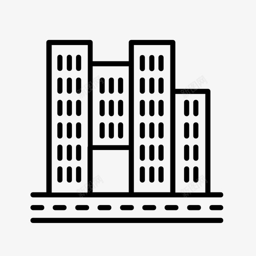 建筑物公寓城市图标svg_新图网 https://ixintu.com 公寓 办公室 单位 城市 建筑物