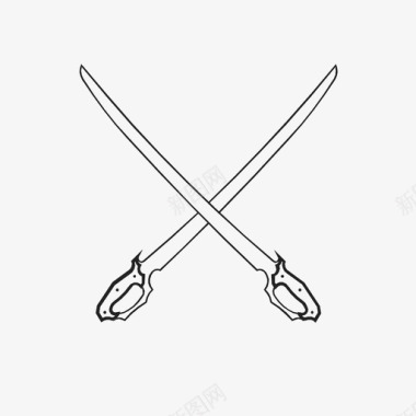 刀交叉的剑武器图标图标