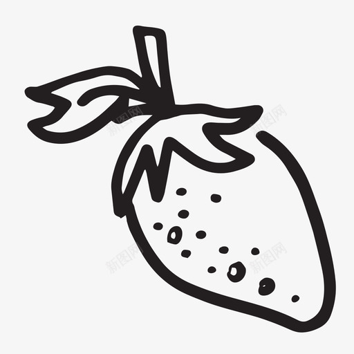 草莓水果手绘图标svg_新图网 https://ixintu.com 手绘 春季 水果 草莓
