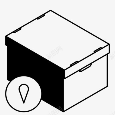 纸箱送货导航图标图标