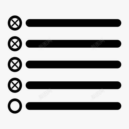 列表项项目符号清单图标svg_新图网 https://ixintu.com 交叉 列表项 清单 选定项 项 项目符号