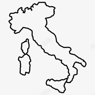 意大利地图国家欧洲图标图标