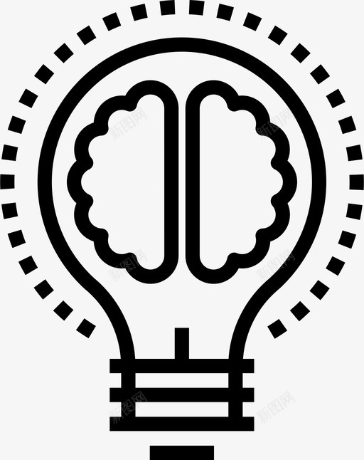 内容营销大脑灯泡图标svg_新图网 https://ixintu.com 内容营销 大脑 想法 想象 数字营销 灯光 灯泡