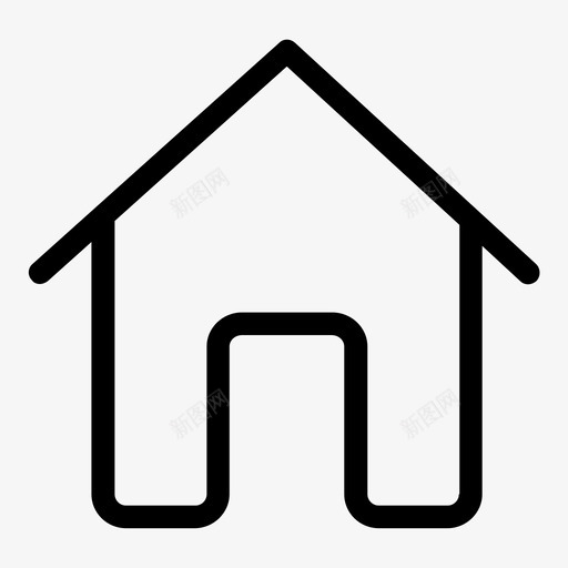 房子建筑物主页图标svg_新图网 https://ixintu.com 主页 建筑物 房子 线图标 网站 网页