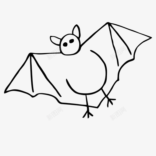 蝙蝠动物手绘动物图标svg_新图网 https://ixintu.com 动物 手绘动物 蝙蝠