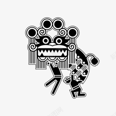 舞狮吉祥中国节日图标图标