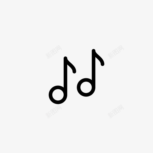 两个简单的音符音乐声音图标svg_新图网 https://ixintu.com 两个简单的音符 声音 音乐