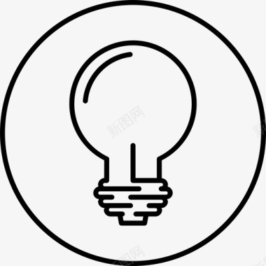灯泡想法想象力图标图标