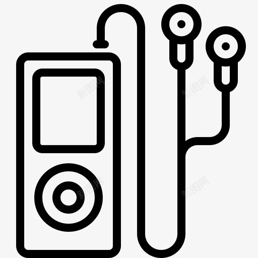ipod设备耳机图标svg_新图网 https://ixintu.com ipod 播放器 耳机 设备 露营和户外活动 音乐