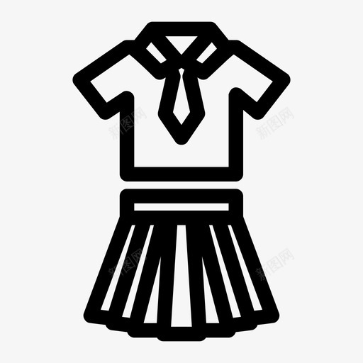 制服衣服女孩图标svg_新图网 https://ixintu.com 书房 制服 女孩 校服 衣服