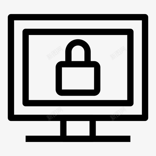 监视器锁监视器线路图标svg_新图网 https://ixintu.com 监视器线路 监视器锁