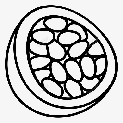 西番莲吃健康图标svg_新图网 https://ixintu.com 健康 吃 水果切成两半 西番莲