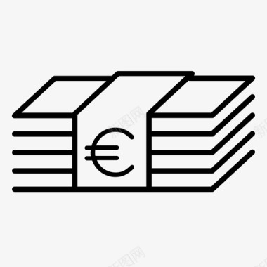 货币欧元纸币图标图标