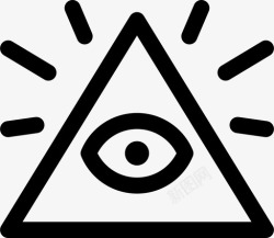 三角眼光明会眼普罗维登斯之眼图标高清图片