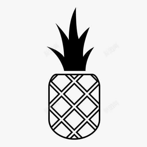 菠萝食物水果图标svg_新图网 https://ixintu.com 夏威夷 果汁 水果 菠萝 食物