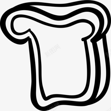 面包片手绘食品手工烹饪图标图标