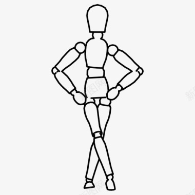 人体模特姿势模特姿势时装秀图标图标