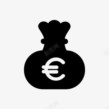 钱袋现金欧元图标图标