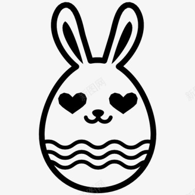 在爱兔子复活节图标图标