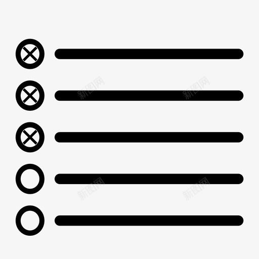 列表项目符号清单图标svg_新图网 https://ixintu.com 交叉 列表 清单 选择 项目 项目符号