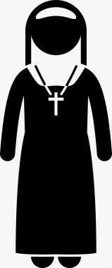 修女基督徒教堂图标图标