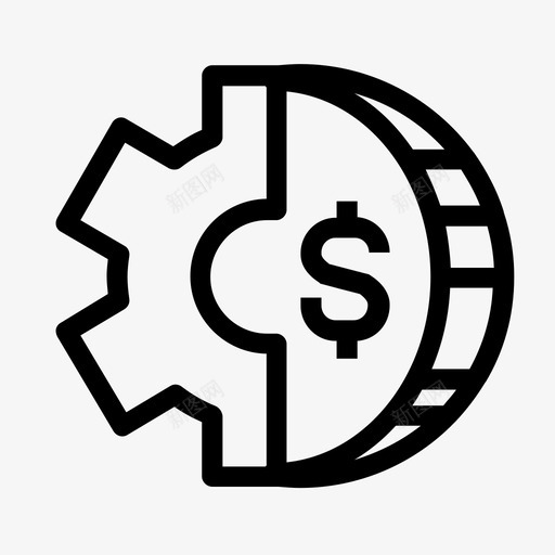 货币设置商业装备图标svg_新图网 https://ixintu.com 商业 机制 装备 货币硬币金融 货币设置